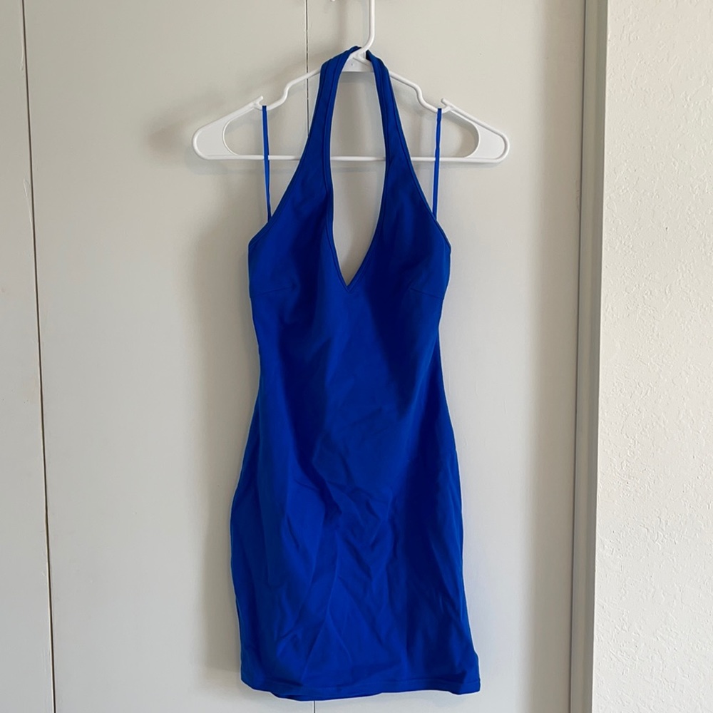 Princess Polly blue halter dress